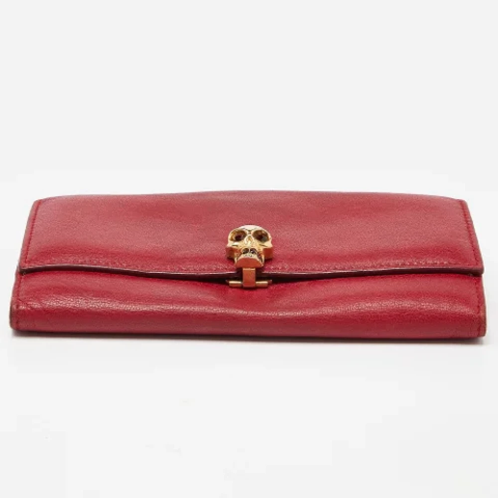 Alexander McQueen Pre-owned Leather wallets Red Dames