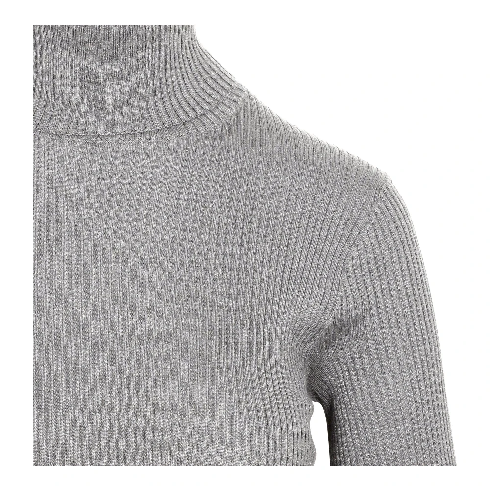 BRUNELLO CUCINELLI Kasjmier Zijde Turtleneck Sweater Gray Dames