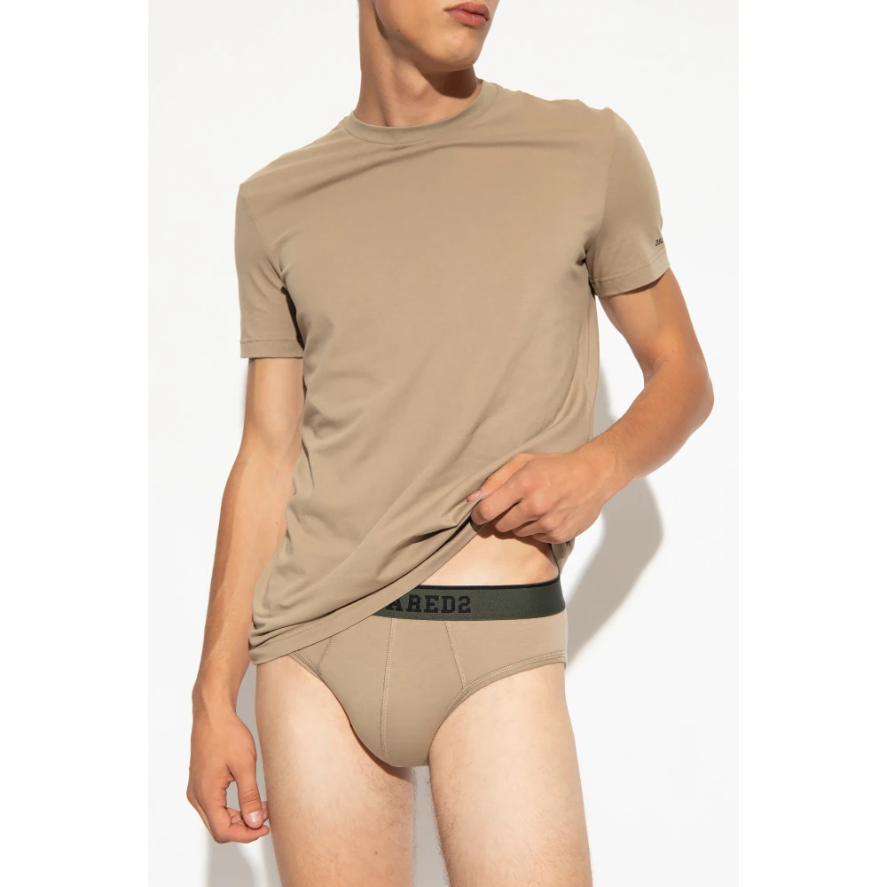 Dsquared2 Katoenen T-shirt Beige Heren