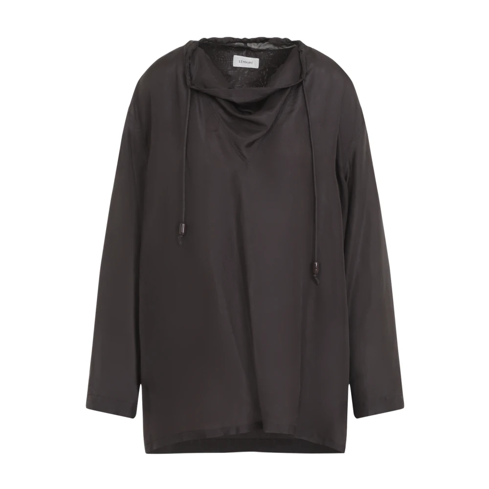 Lemaire Elegante Bruine Zijden Shirt Brown Dames
