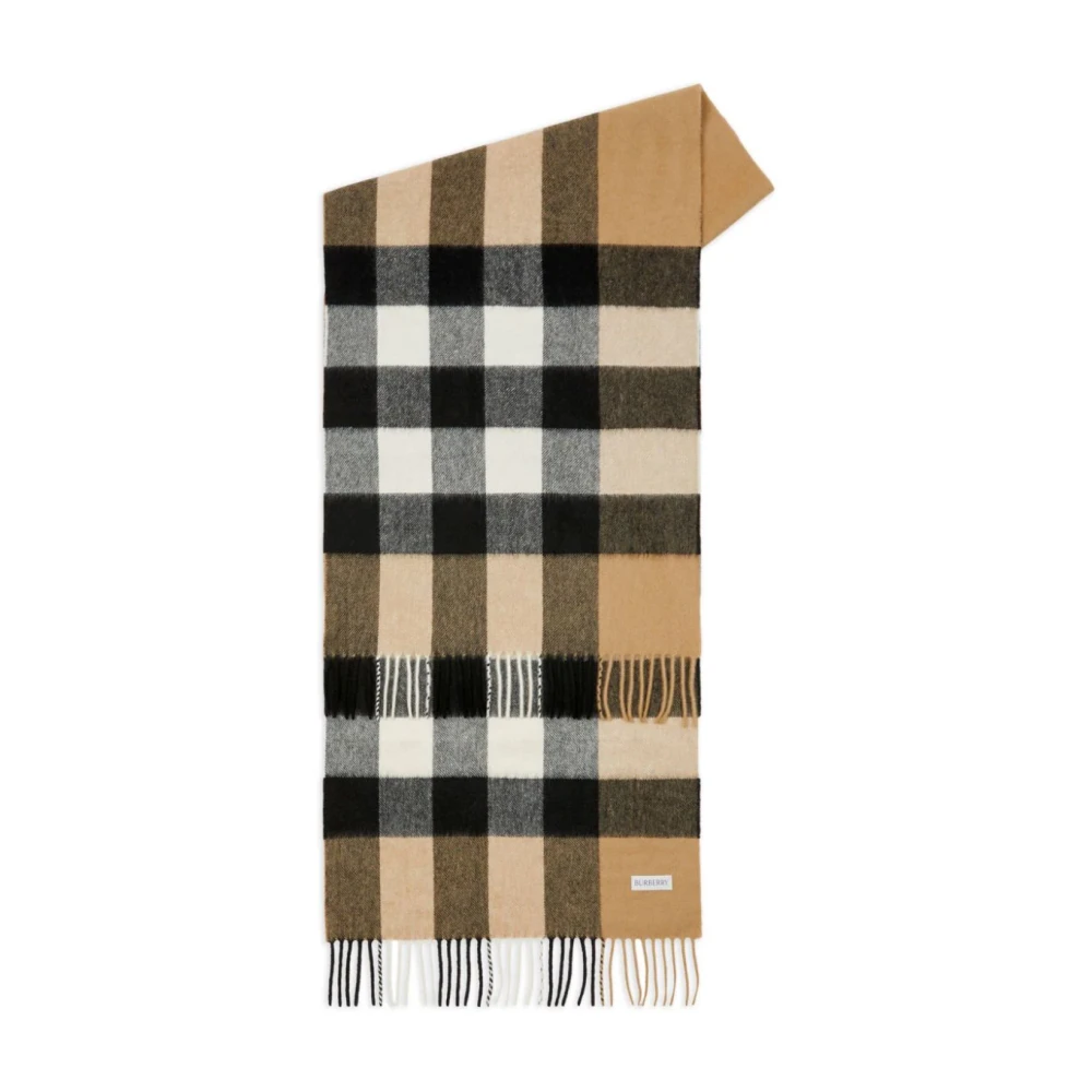 Burberry Vintage Check Kasjmier Franje Sjaal Beige Heren