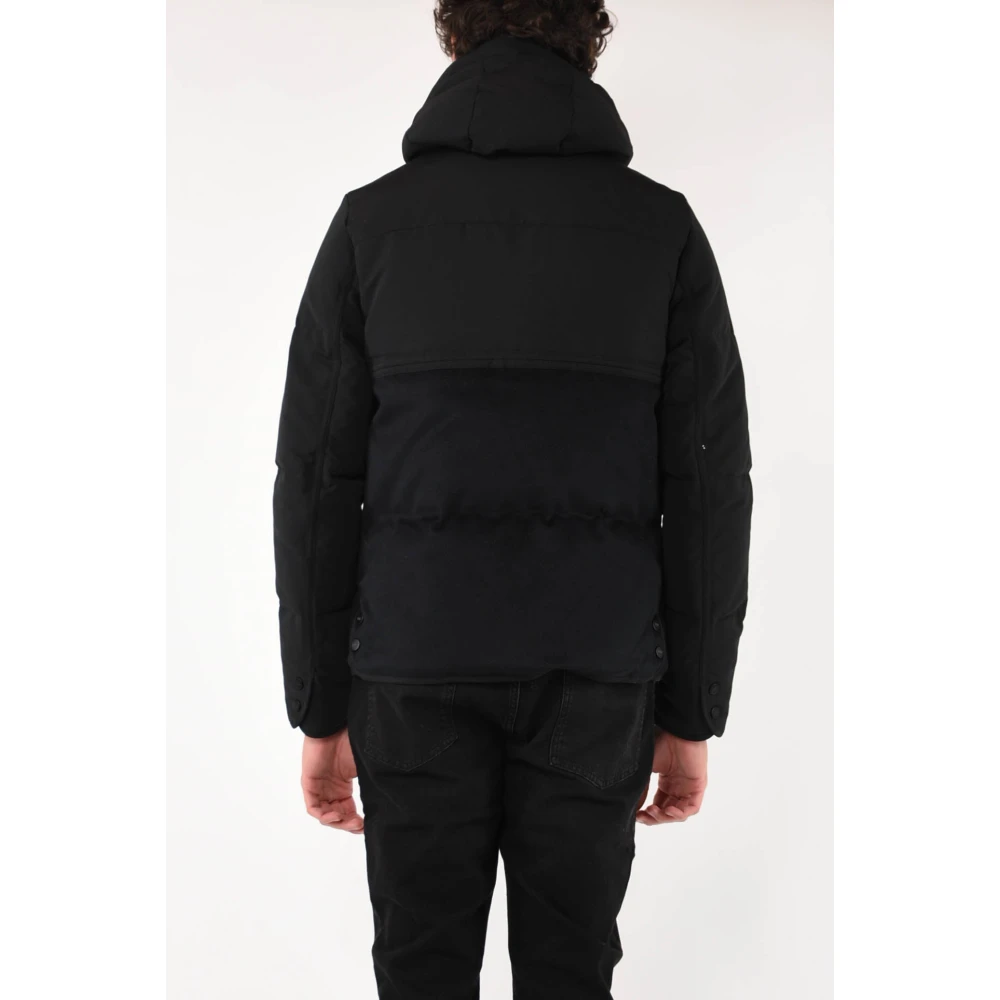 Duno Technische Stof en Wol Palm Puffer Jas Black Heren