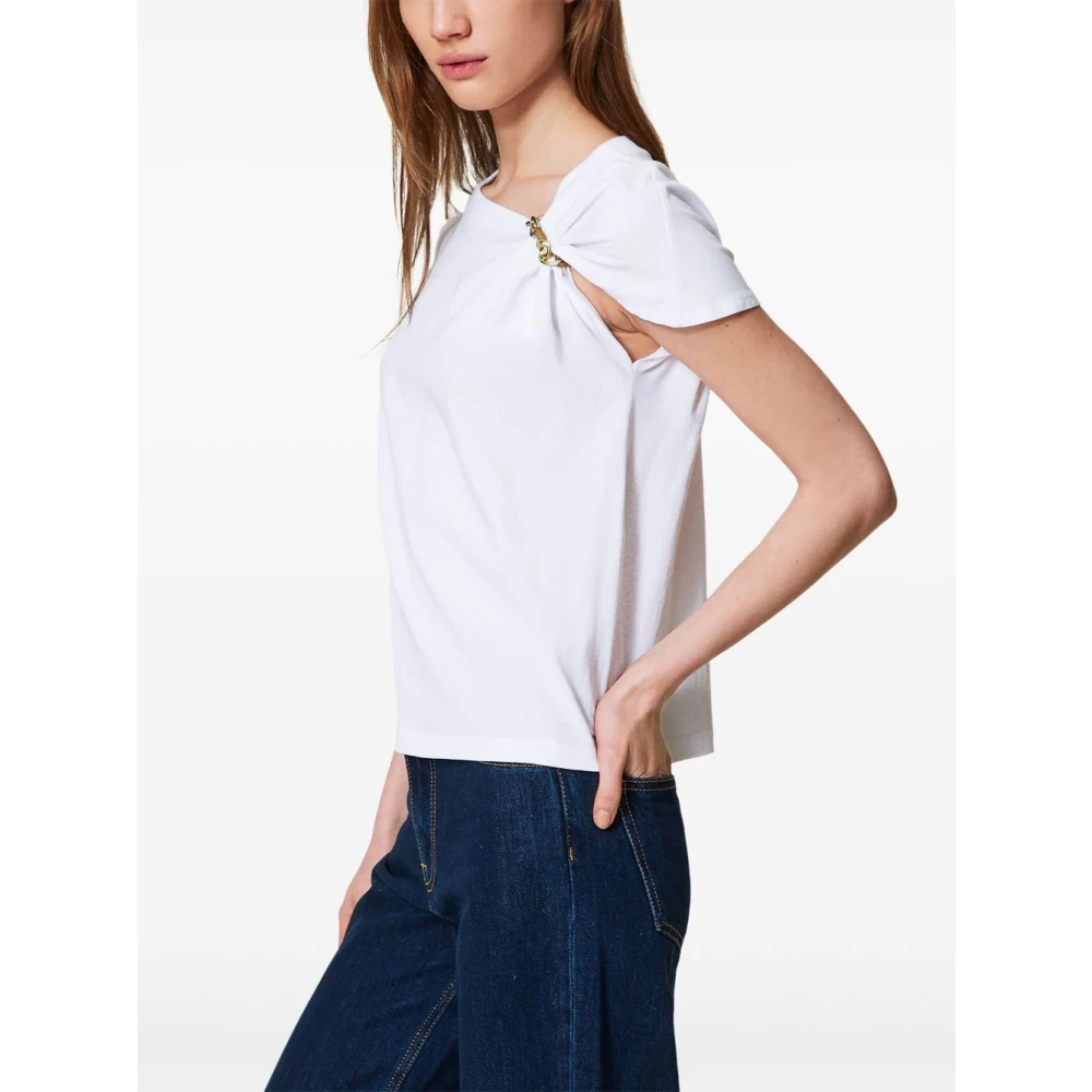 Twinset Witte T-shirts en Polos Kettingbrei White Dames