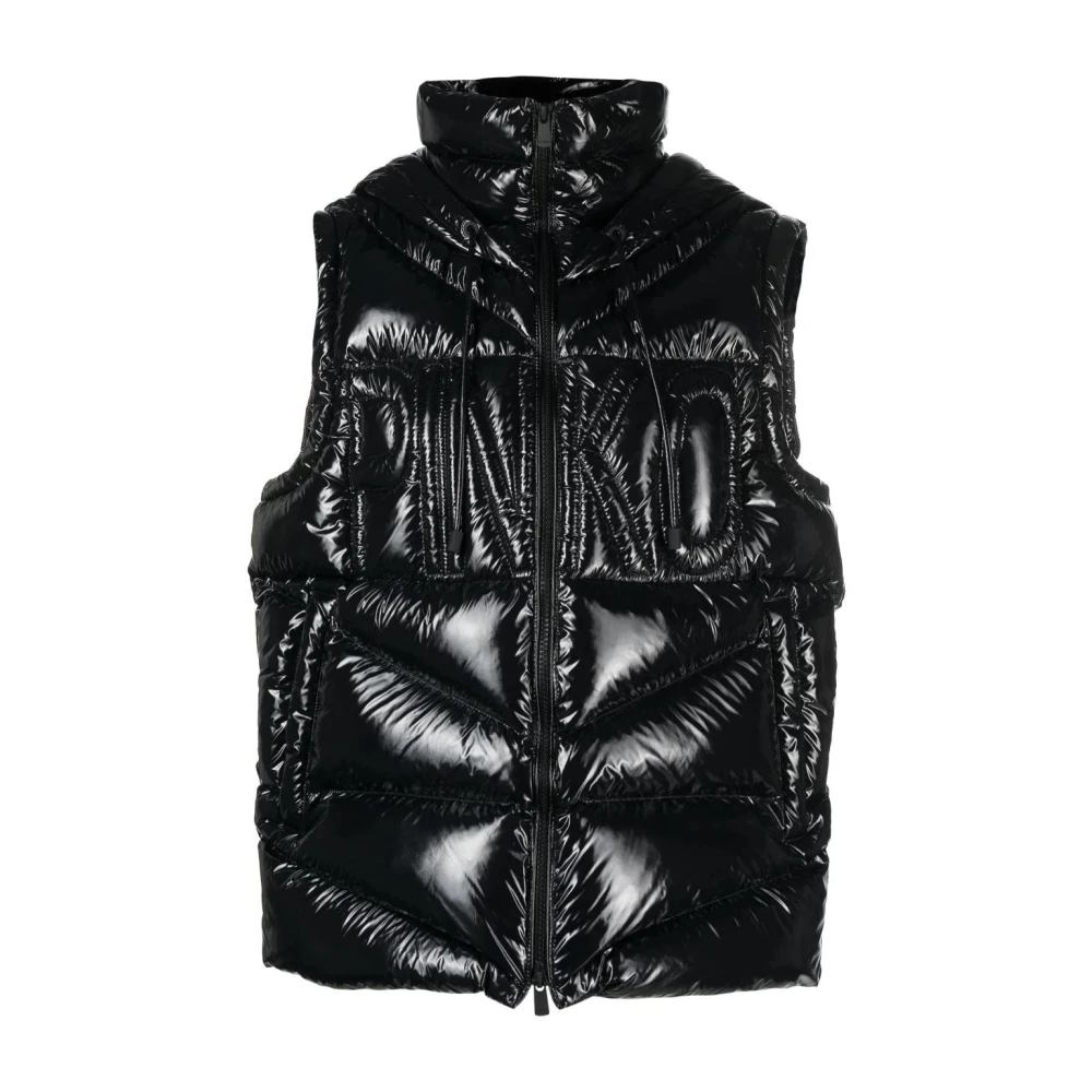 Pinko Women's Black Crystal Gilet In Nylon - Waistcoats - S - Jackets