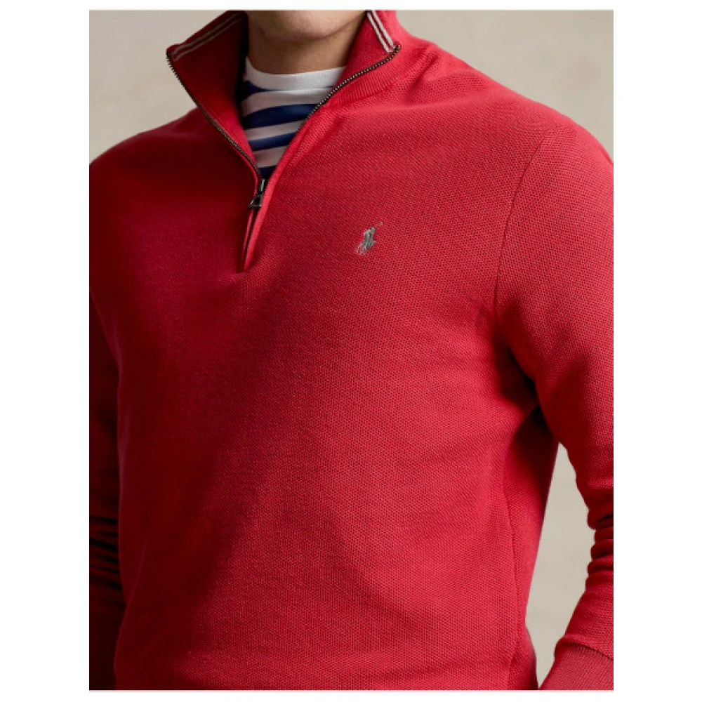 Polo Ralph Lauren Zip Polo Sweater Red Heren