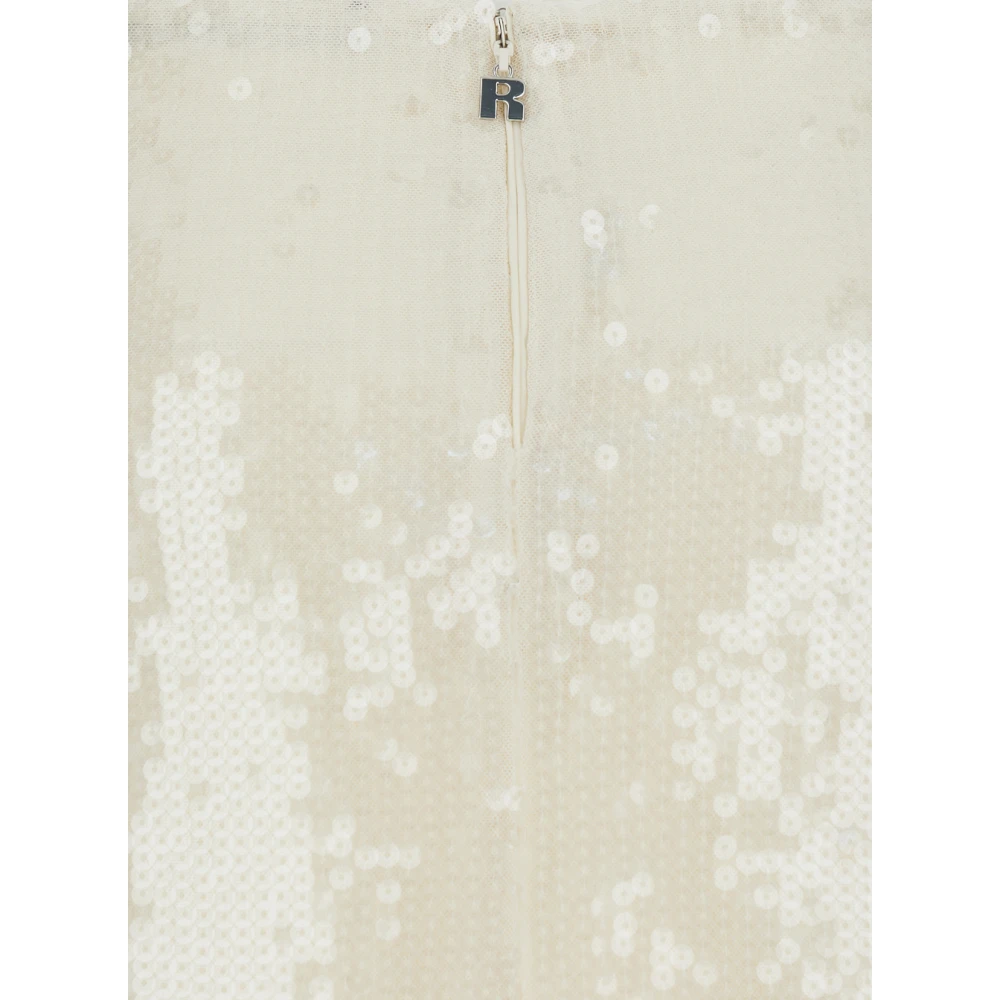 Rotate Birger Christensen Witte Pailletten Mini Rok White Dames