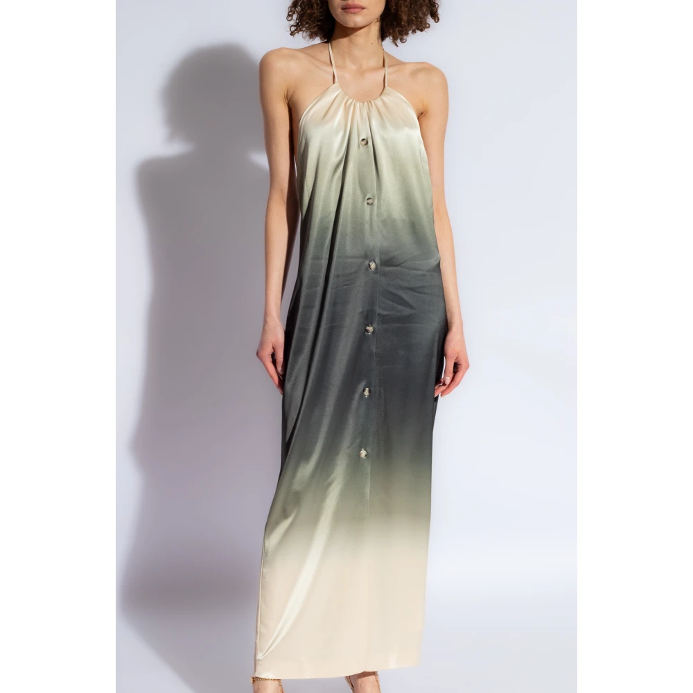 Nanushka Carine gradient jurk met open rug Green Dames