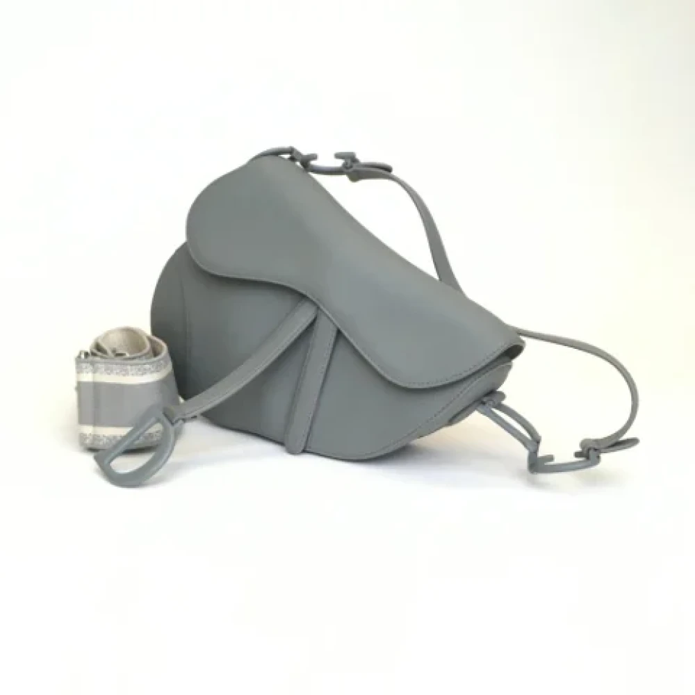 Dior Vintage Pre-owned Leather dior-bags Gray Dames