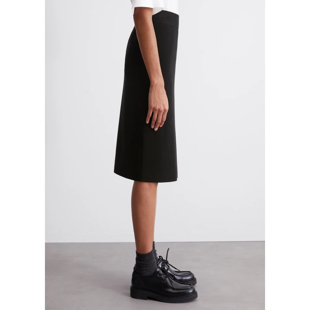 Marc O'Polo Compact jersey gebreide rok slim Black Dames