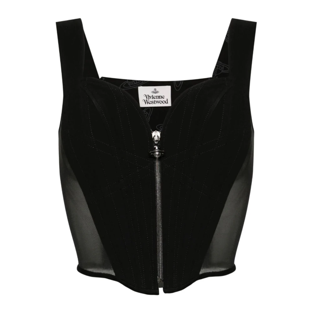 Vivienne Westwood Zwart Mesh Korset Top Black Dames