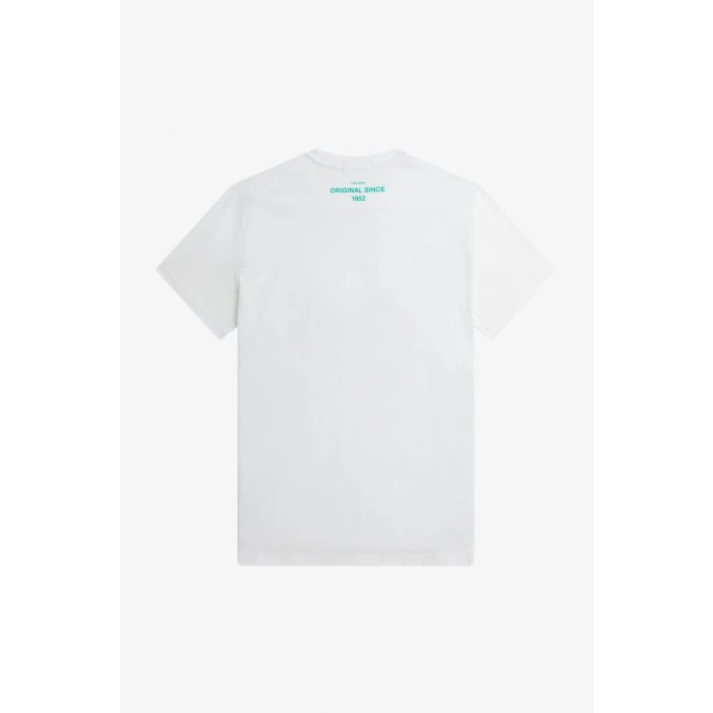 Fred Perry Gestempeld Laurierkrans Wit T-Shirt White Heren