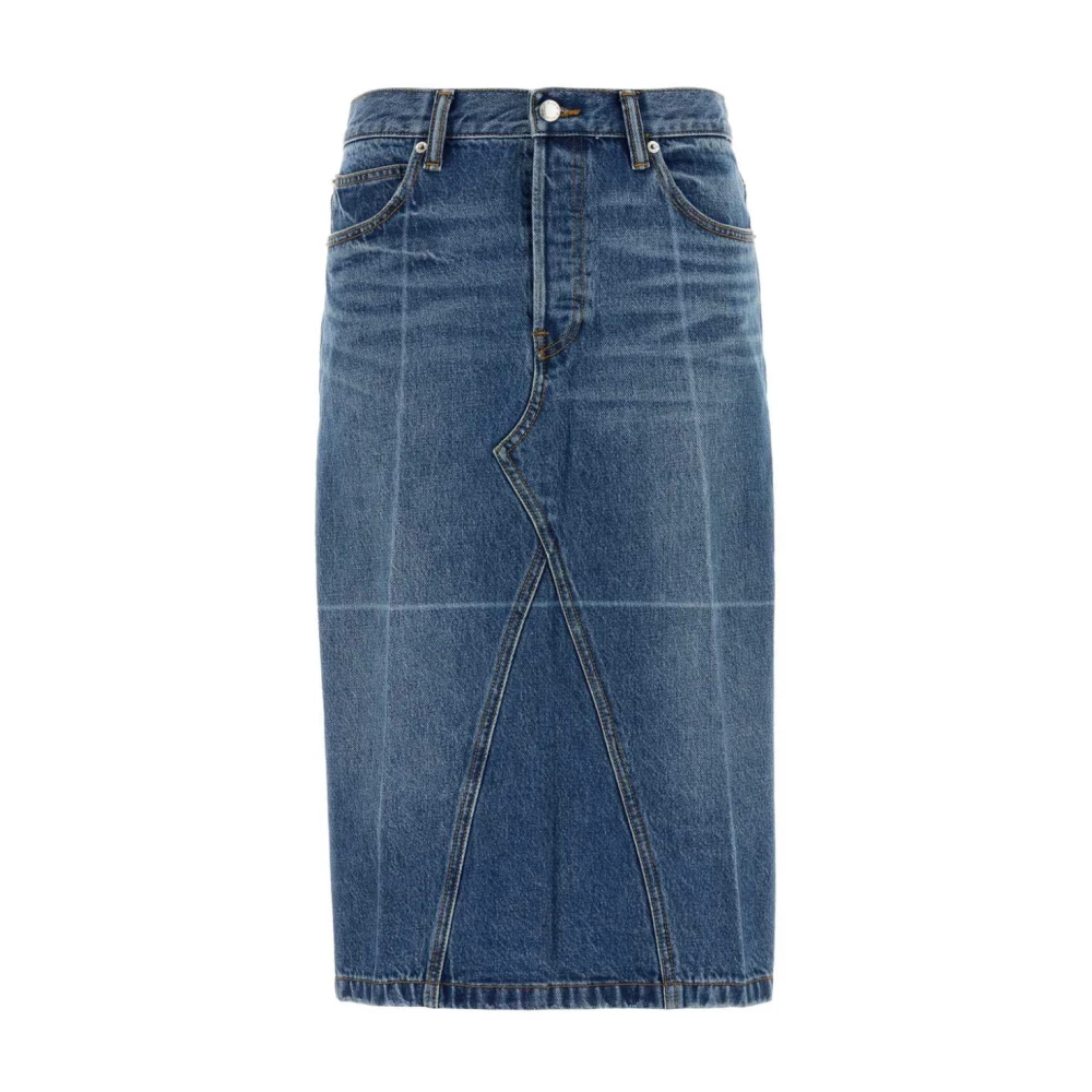 Alexander Wang Women's Blue Denim Skirts, W25, Denim Midi Skirt