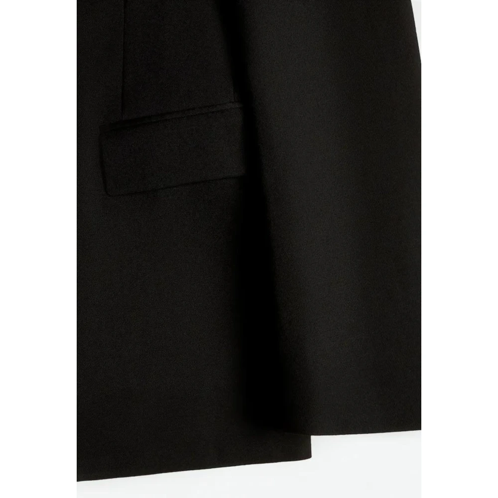 TOD'S Zwarte Wollen Blazer met Voorplooien Black Dames