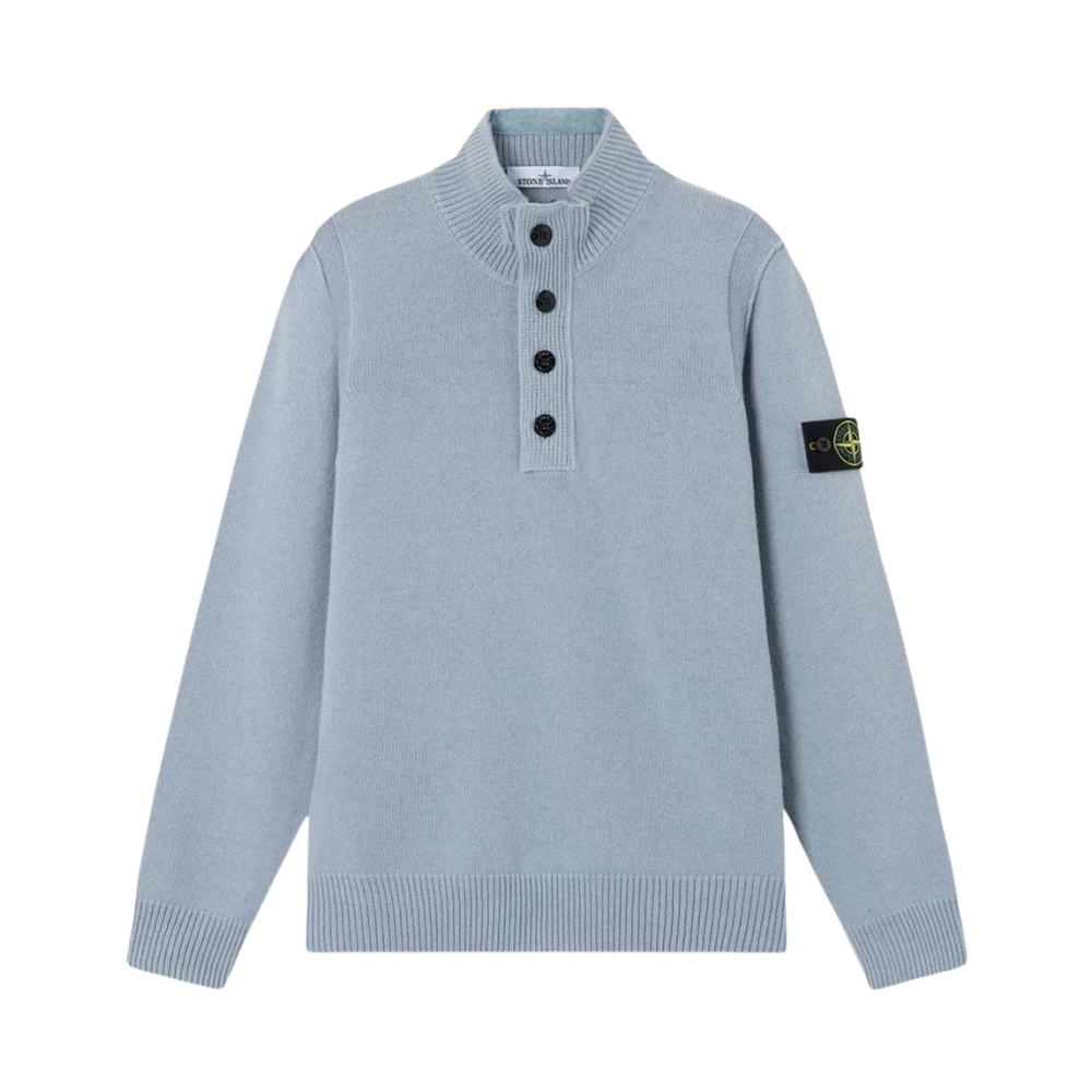 Stone Island , Sweatshirts, Male, Gray, Xl, 1/4 Button 5100040 Jumper