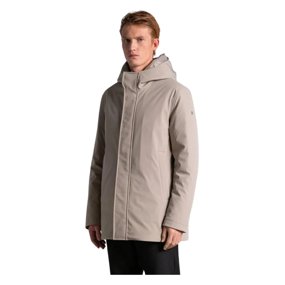 Duno Beige Korte Parka met Bi-Stretch Stof Beige Heren