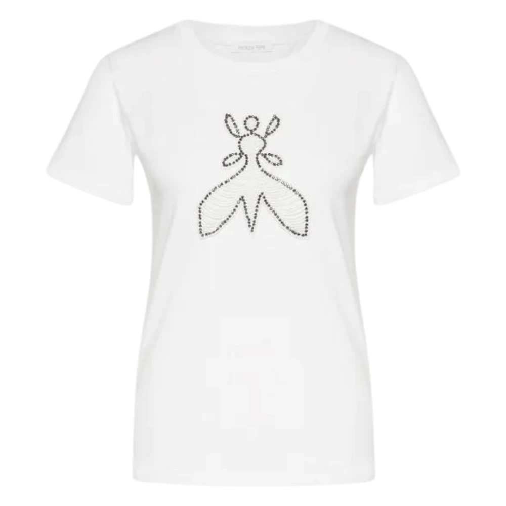 PATRIZIA PEPE Witte T-shirts en Polos met MM Logo White Dames