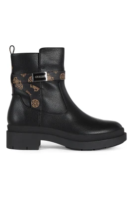 Eco-läder Ankelboots med logoplatta