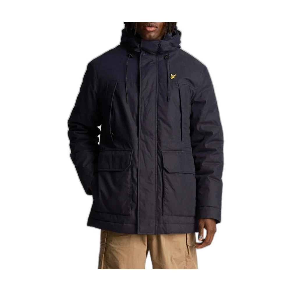 Lyle & Scott Zwarte Hoodie Winterjas met Zakken Black Heren
