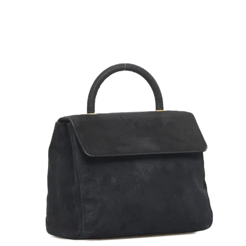 Prada Vintage Pre-owned Suede handbags Black Dames