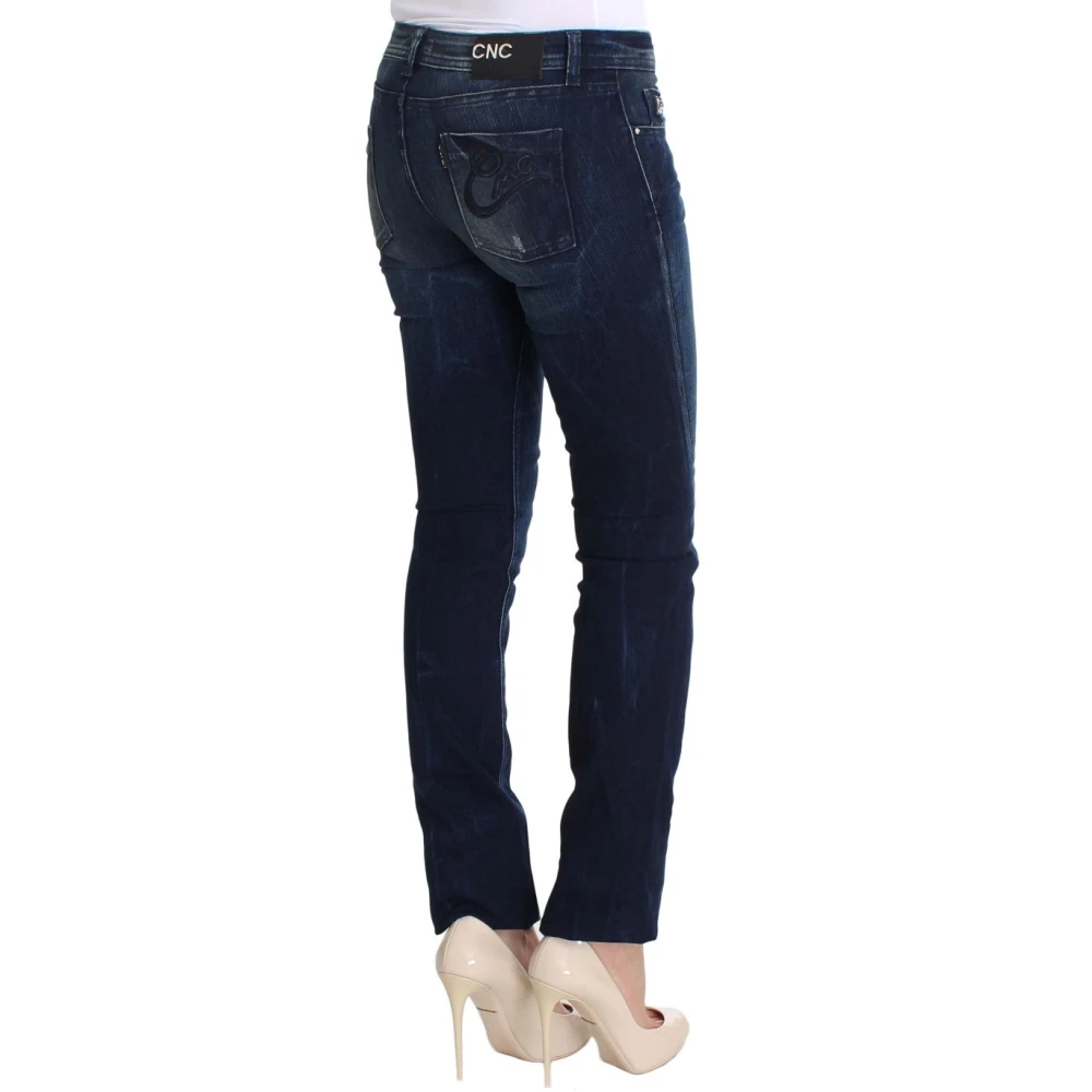 Costume National Slim Fit Skinny Blauwe Jeans Blue Dames
