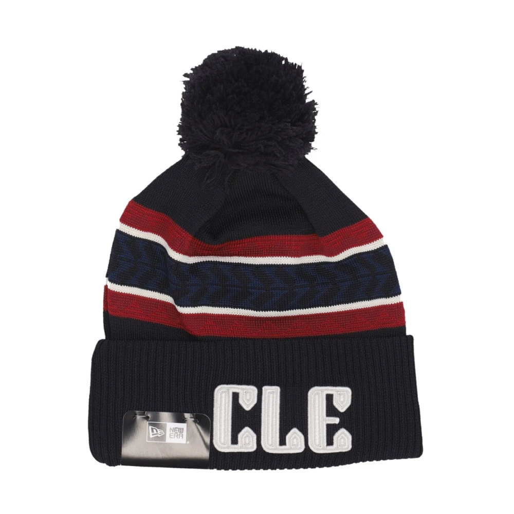 New Era Men's Black Cleveland Guardians Pom Pom Beanie