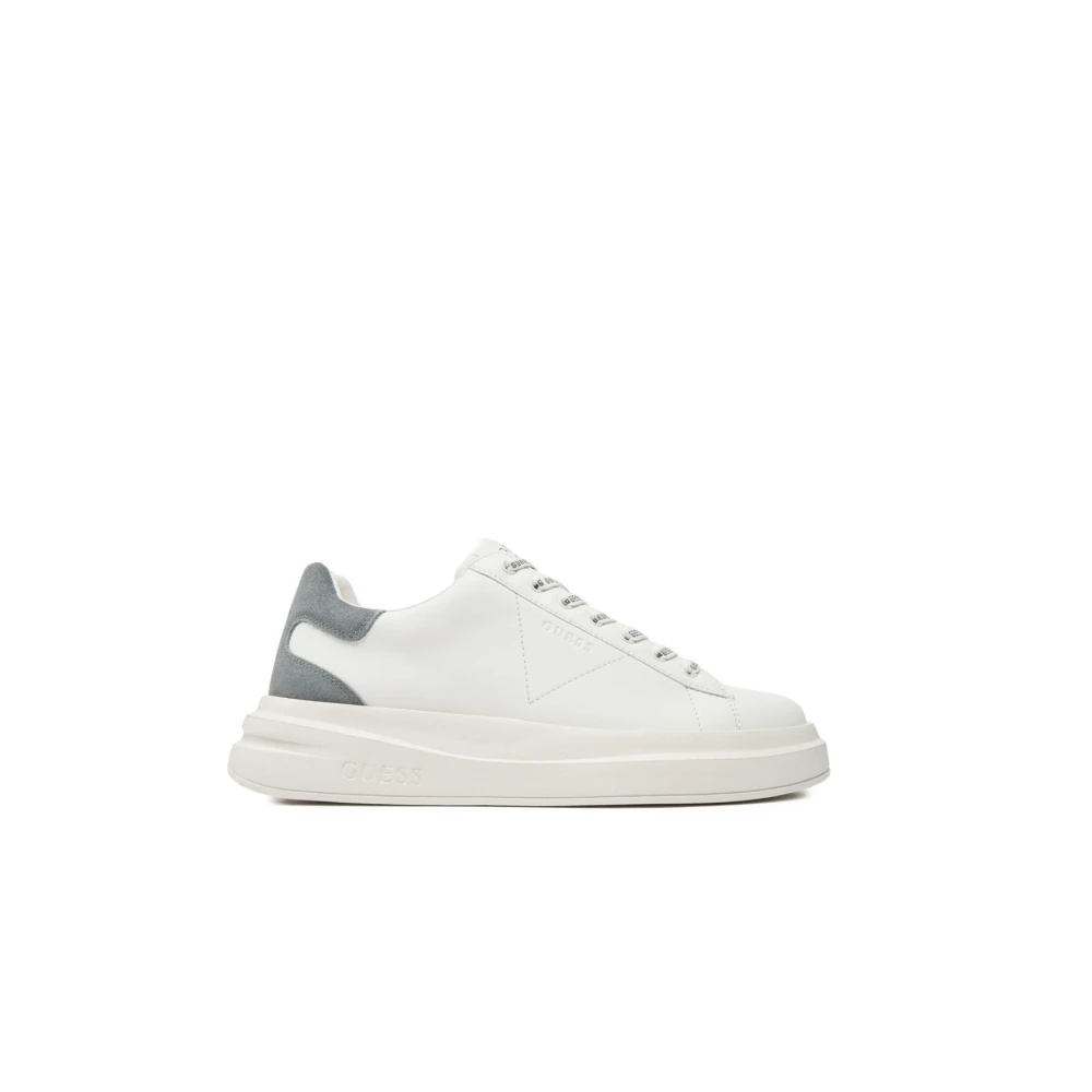 Guess Läder Sneakers - Vit, Rund Tå White, Herr