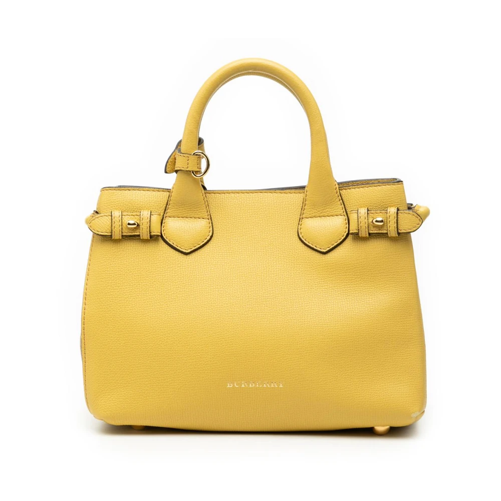 Burberry Vintage Women's Yellow Pre-Owned Satchel Bag