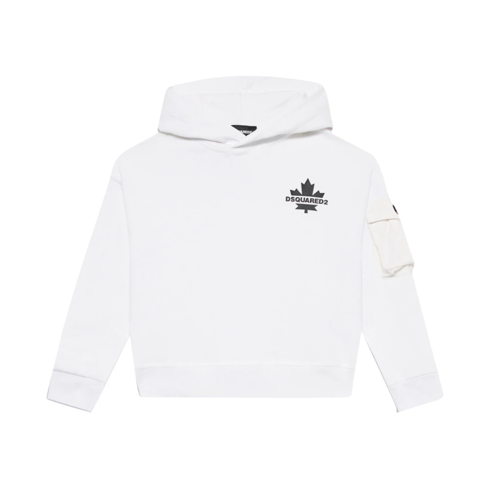Dsquared2 Boys White Maple Leaf & Logo-Print Hoodie - Kids Sweatshirts - 12 Y - Kids