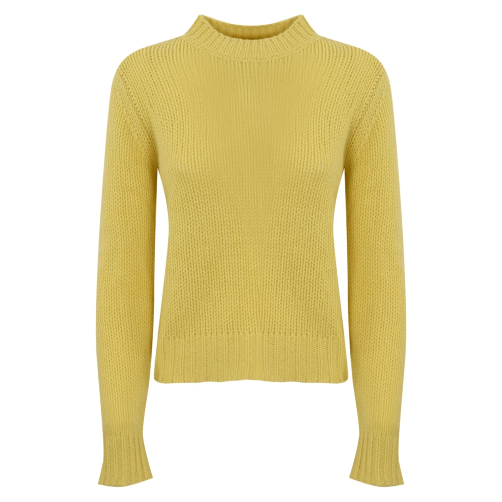 Max Mara Weekend Gele Cashmere Trui Lange Mouw Yellow Dames