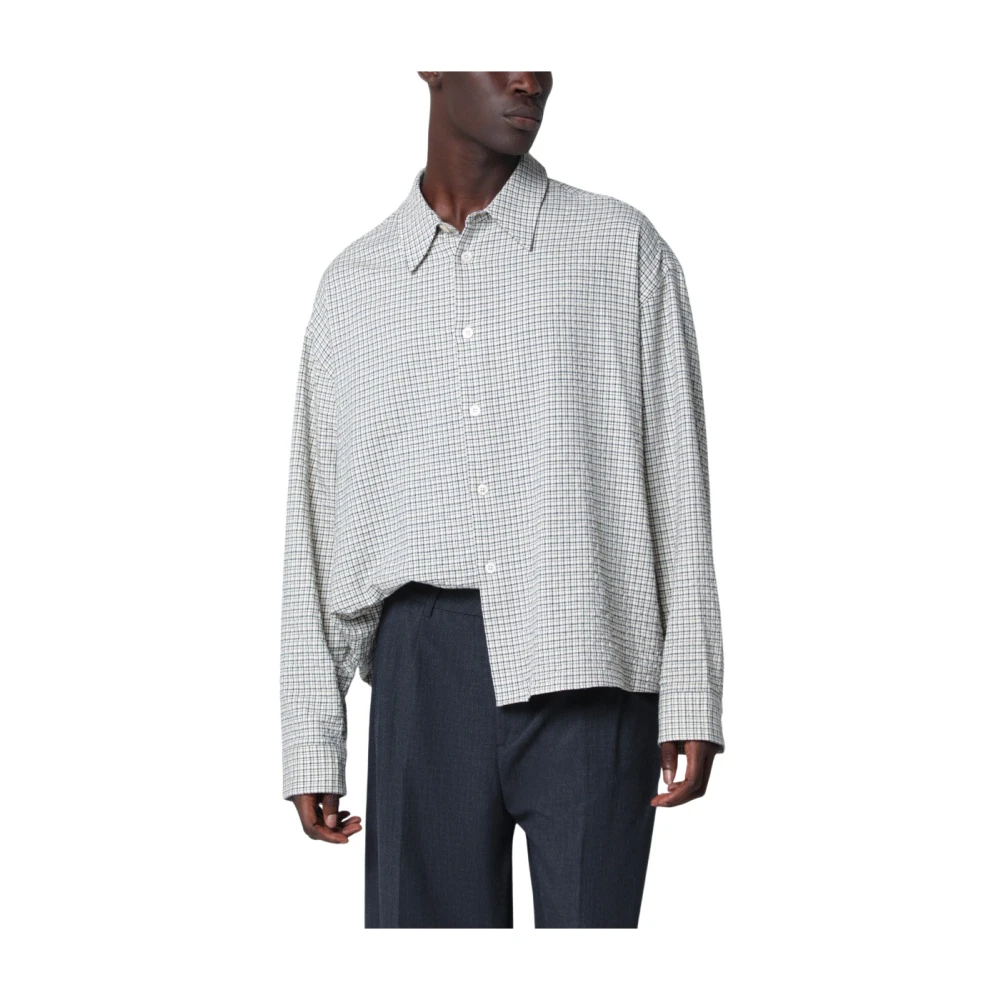 Studio Nicholson , Casual Shirts, Male, Gray, S, Nostra Long Sleeve Shirt
