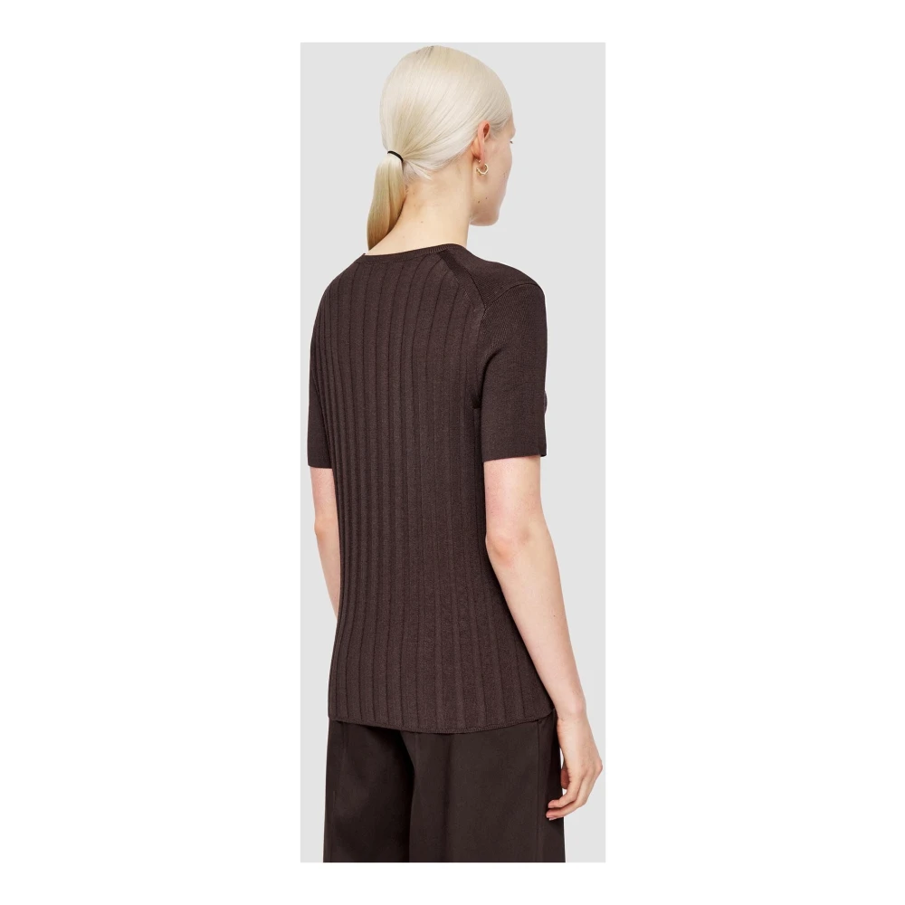 joseph Satin Rib Gebreide Top Brown Dames