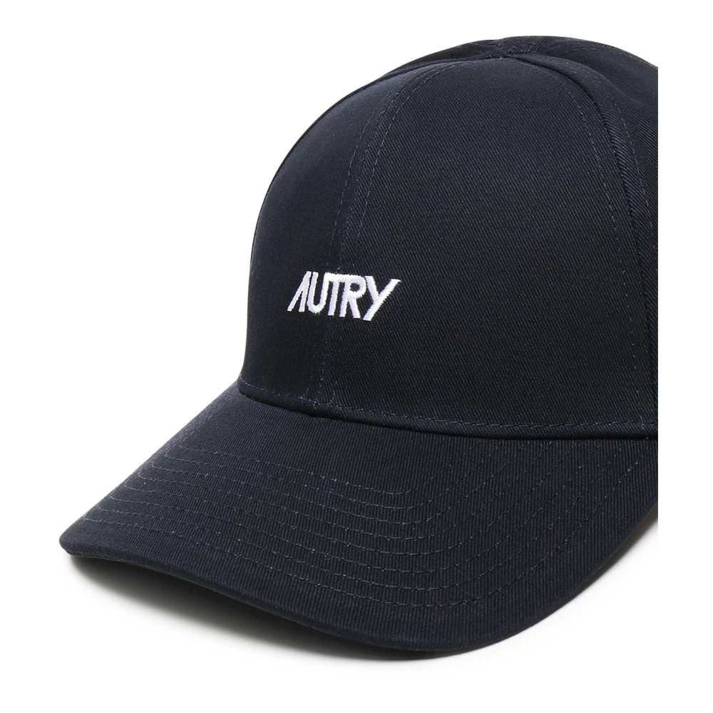 Autry Katoen Logo Geborduurde Verstelbare Hoed Blauw Blue Heren
