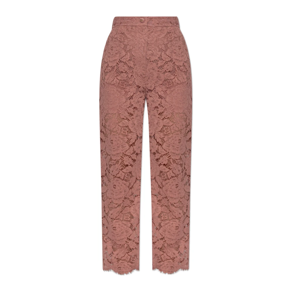 Dolce & Gabbana Mujer Rosado - Pantalones De Encaje - Trousers - Rosa - S