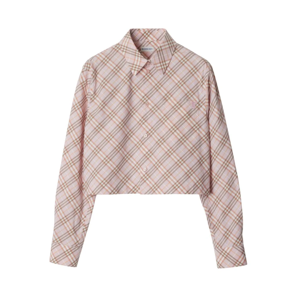Burberry Vintage Check Patroon Katoenen Overhemd Pink Dames