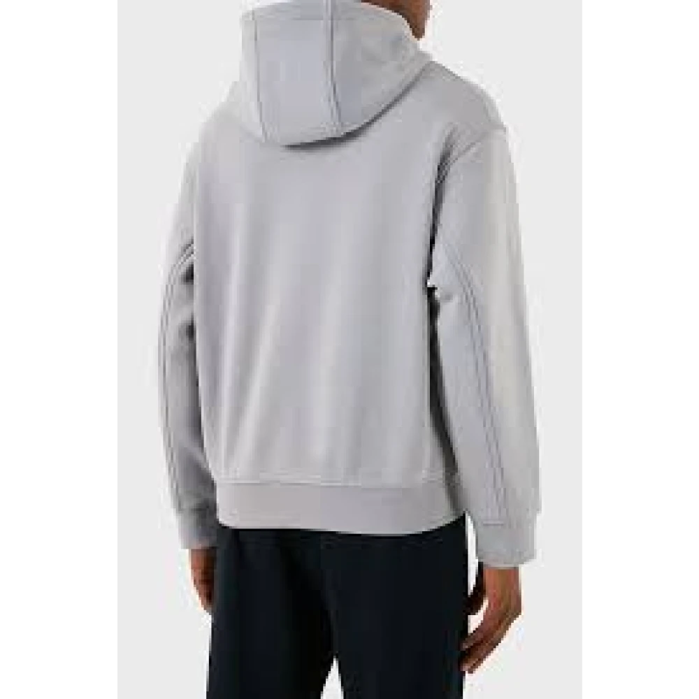 Emporio Armani Grijze Hoodie met Rits Gray Heren