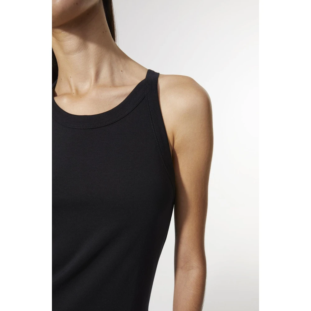 Rodebjer Zwarte Top met Blote Schouders Black Dames
