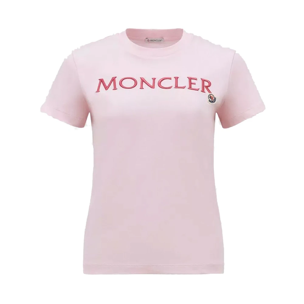 Moncler T-shirt met logo Pink Dames