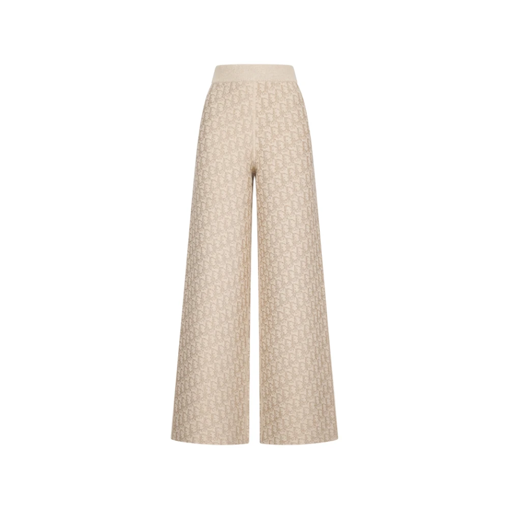 Dior Women's Beige Wide Trousers, S, Reversible Flared Trousers
