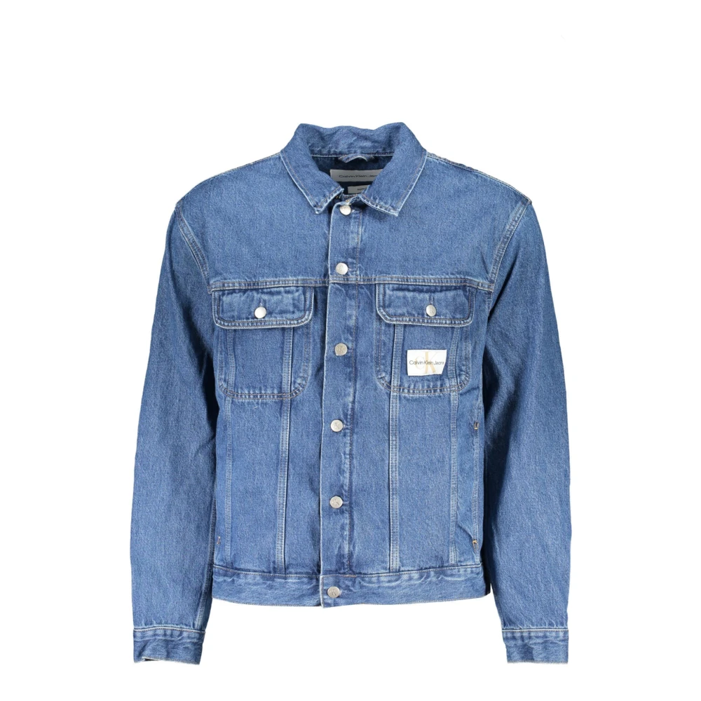 Calvin Klein Men's Blue Denim Jackets, S, Denim Jacket With Long Sleeves