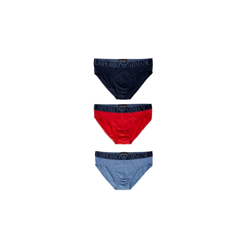 Emporio Armani Blauwe Katoenen Briefs voor Mannen Multicolor Heren