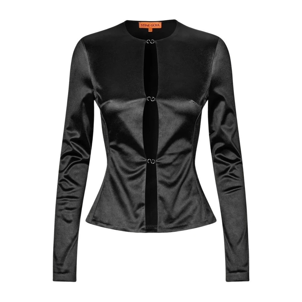 Stine Goya Black Sophisticated Lacey Blouse - Female - Blouses - Xs - Blouses & Shirts
