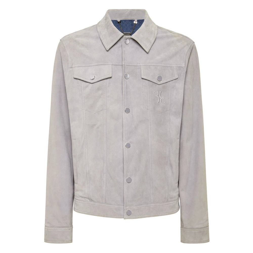 Billionaire Mannelijk Blauw Jassen Heren, L, Suède, Suède Jas
