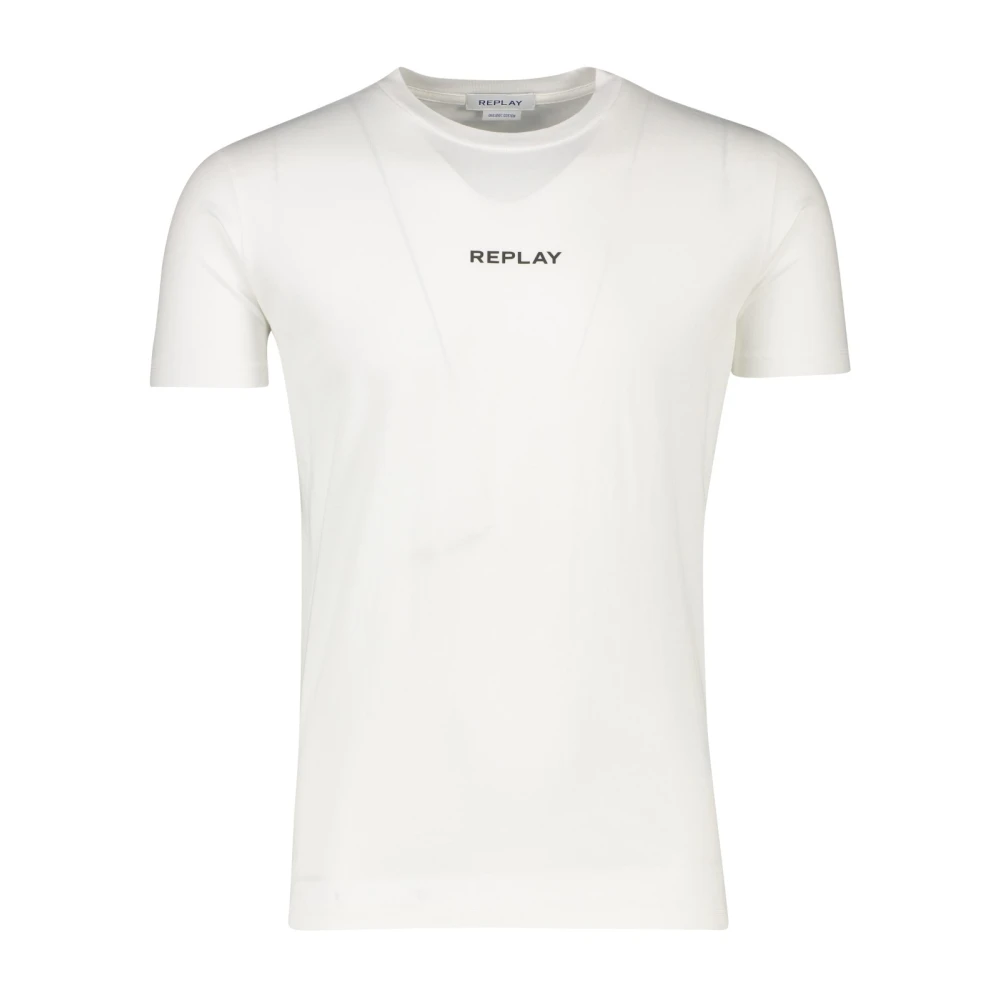 Replay Sportief Wit Katoenen T-shirt White Heren