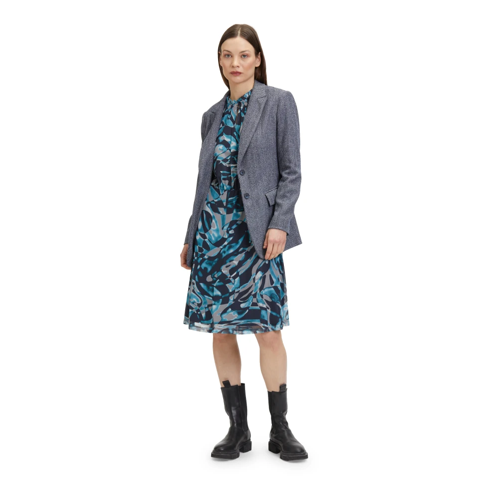 Betty & Co Lange blazer met zakken Blue Dames