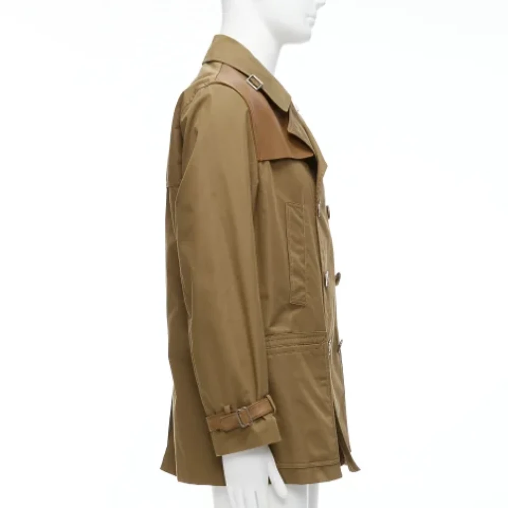 Gucci Vintage Pre-owned Leather outerwear Brown Heren