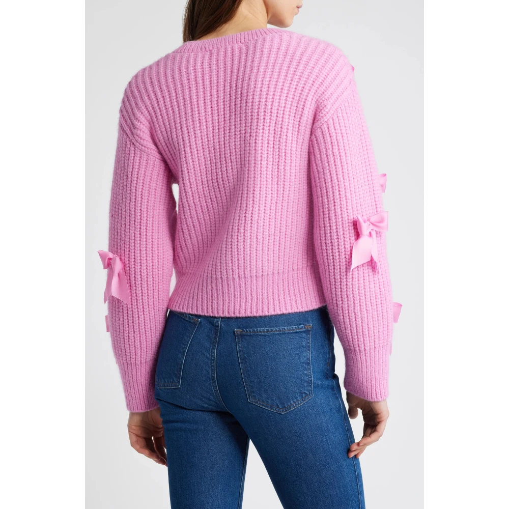 Loveshackfancy Alpaca Wool Blend Cardigan Rose Pompadour Pink Dames
