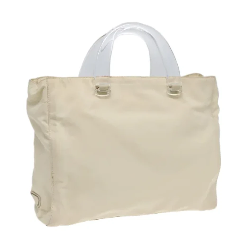 Prada Vintage Pre-owned Leather handbags Beige Dames