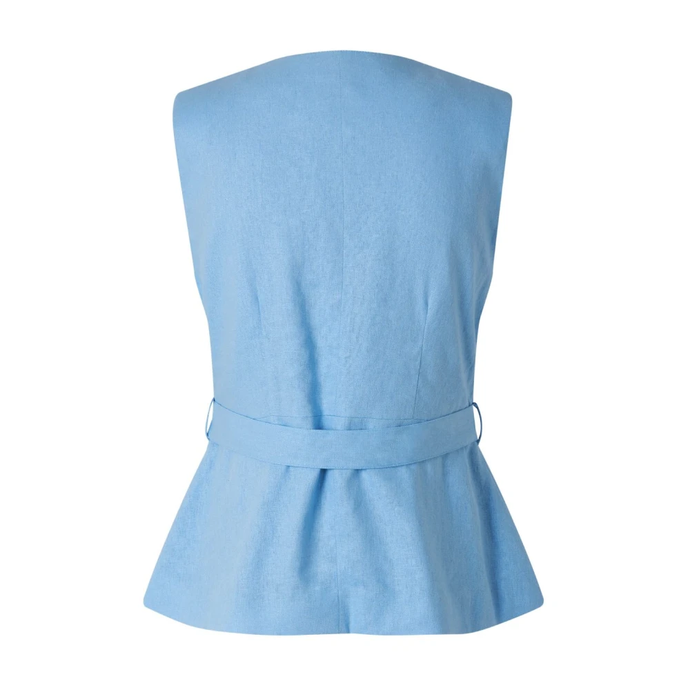 MbyM Blauw Linnen Gilet Kalenna Blue Dames