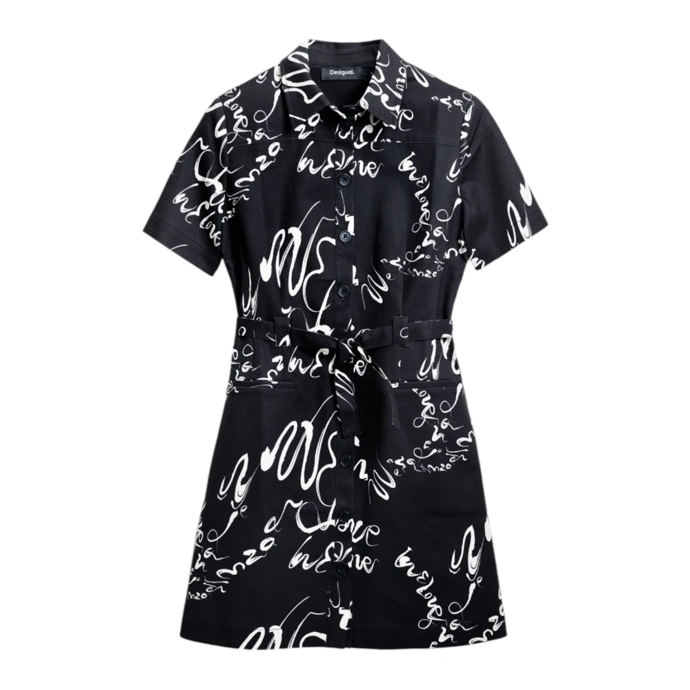 Desigual Women's Black Long Dresses Collection In Cotton Blend