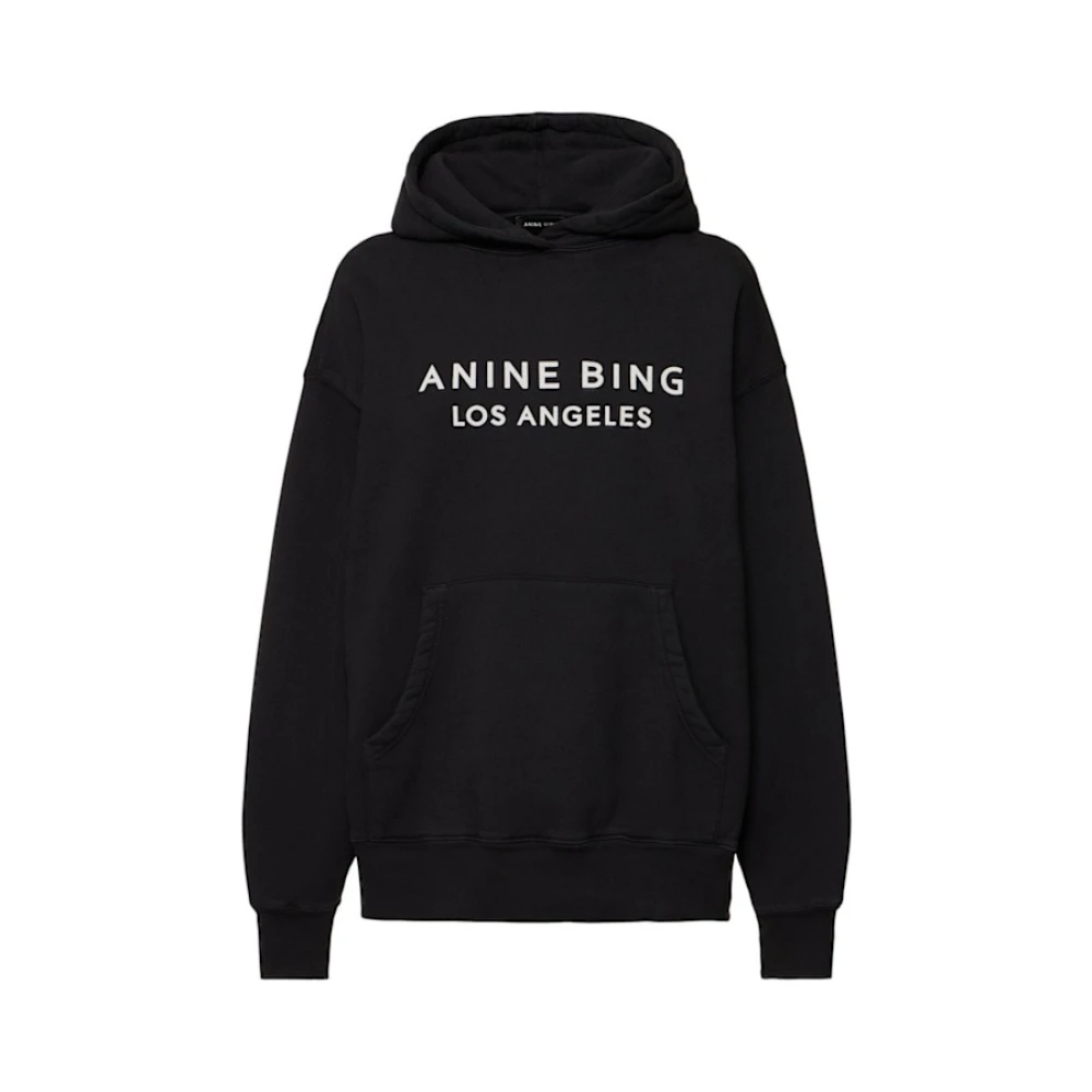 Anine Bing Zwarte Katoenen Alto Hoodie Sweater Black Dames